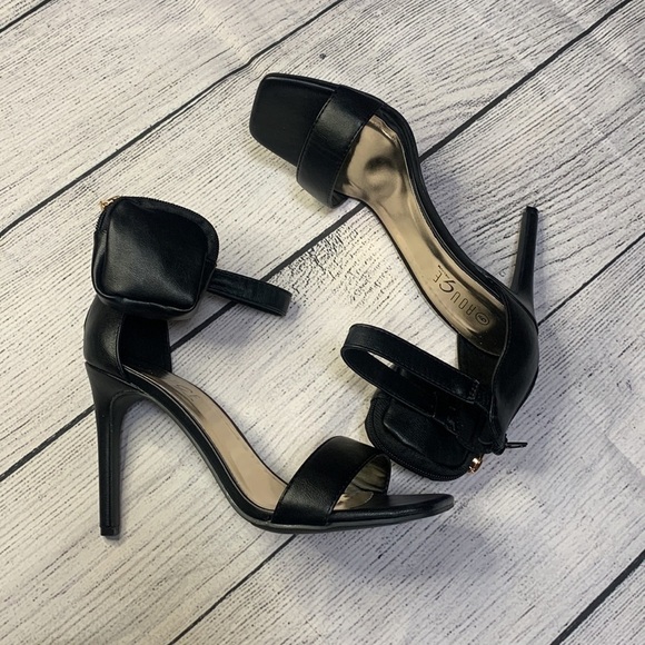 ROUGE Black Stiletto Square Sandals - Picture 9 of 9